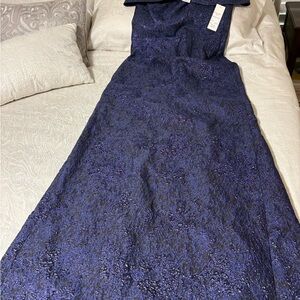 Rickie Freeman Teri Jon Navy Blue Evening Dress Size 14